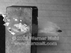 One million fps Slow Motion video of bullet impacts made by Werner Mehl from Kurzzeit