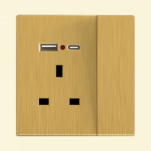 [Hot Item] UK Standard13 AMP Power Socket Wall Switched Socket with USB and Type-C