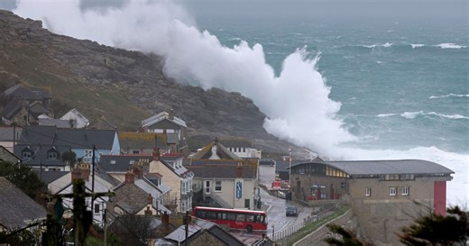 In pictures: Huge waves batter the coast of Cornwall