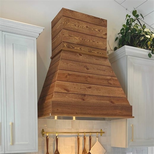 Castlewood Rustic Shiplap Chimney Wood Range Hood - Prefinished Brown - Etsy
