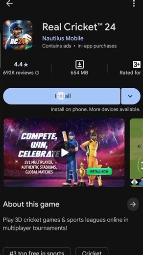 top 3 cricket games 😫😫😫😫