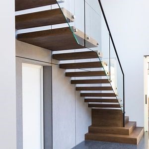 [Hot Item] Modern Beech/Oak Wood Tread Stairs Indoor/Staircase Design Cantilevered Staircase