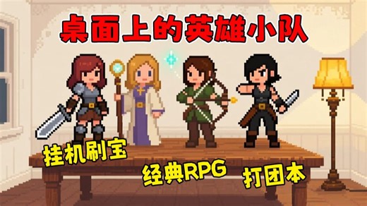 组建英雄小队打团本！经典桌面挂机版刷宝RPG正式版