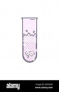 glitter effect animation of cartoon surprised test tube