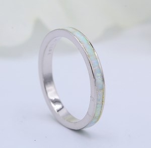3mm Wedding Band Lab White Opal 925 Sterling Silver Thumb Ring Opal Band Pink Opal Blue Opal White Opal - Etsy