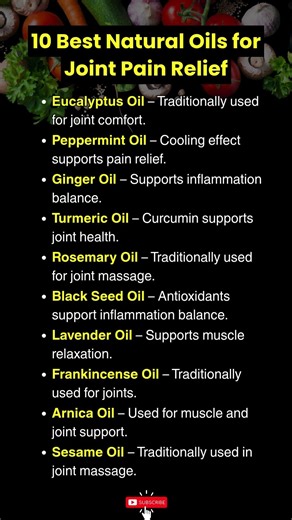 10 Best Natural Oils for Joint Pain Relief