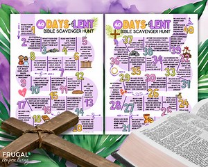 40 Days of Lent Bible Scavenger Hunt, Journey to the Cross Easter Calendar