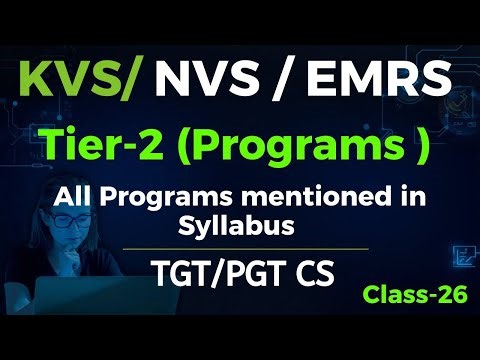 Programming Questions | All Syllabus Programs | Tier-2|TGT PGT Computer Science| KVS NVS EMRS