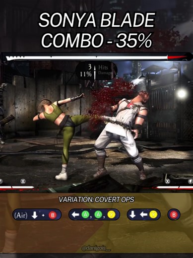 Sonya Combo Tutorial MKX - 35% 🔥 #mortalkombat #fightinggames #gameplay #tutorial #sonyablade