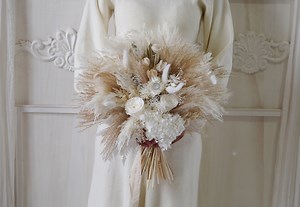 Pampas Grass& Natural Preserved/dusty Pampas Grass Wedding Bouquet Dried Bridal Bouquet Flower Bouquet,rustic Boho Brides,bridesmaid Bouquet - Etsy