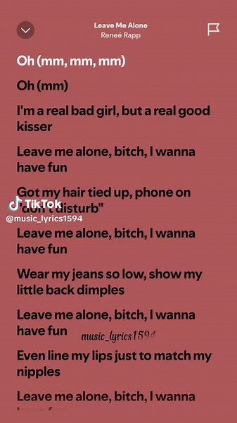 Leave Me Alone - Reneé Rapp Lyrics