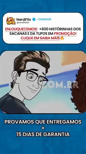 SUPER PACK PROMO por MENOS de R$ 9,90! Tenha acesso a uma pasta REPLETA de HQs (quadrinhos) e filmes em 4K com os maiores clássicos da TUFOS, tudo pra assistir direto no seu celular! ✅ Entrega instantânea ✅ 7 dias de garantia ✅ ﻿﻿Novos conteúdos adicionados sempre ✅ Acesso vitalício garantido | Sacanas