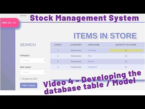 04 STOCK MANAGEMENT SYSTEM - DEVELOPING THE DATABASE TABLE/MODEL