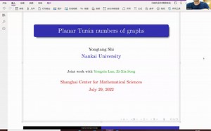 Yongtang Shi (南开大学): Planar Turán number of graphs