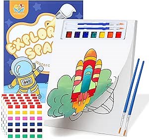 Paint with Water Book for Kids Water Coloring Book with 2 Brushes Mess Free Painting Activity for Kids Ages 4 5 6 7 8