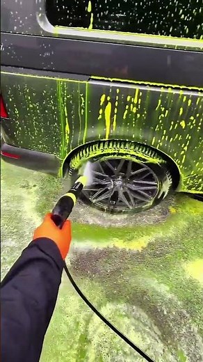 Wait for the Magic 😱💚 | Most Satisfying Car Wash Ever”Black Car Turned Neon Green! 🤯 | Insane Foam