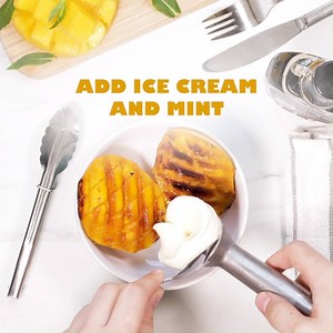 42K views · 278 reactions | Add a juicy twist to your summer with grilled mango served with a classic scoop of ice cream. It's the perfect way to cool down in the Aussie heat. | Aussie Mangoes | Facebook