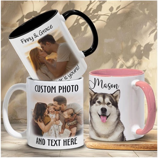 Custom Coffee Mug With Photo Logo Text, Custom Photo Coffee Mugs With 11oz 15oz, Custom Picture Mug, Personalized Mug Gift for Couple Family - Etsy