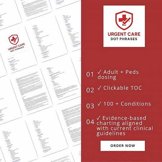 Urgent Care Dot Phrase Library | 100  Editable Templates (digital Download) - Etsy