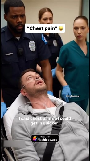 308K views · 2.3K reactions | Using chest pain as a complain, complaint to be seen quick quicker in the hospital #medicalhumor #NurseMemes #nursehumor #nurselife #nursehumor | TrollNurse.ai | Facebook