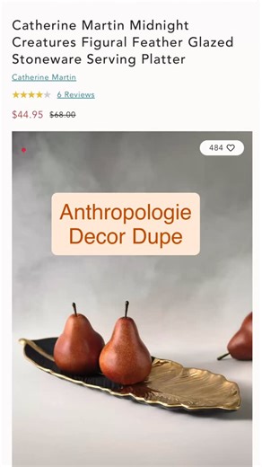 Leticia on Instagram: "I think I got pretty lucky finding this leaf tray 3000 miles away! I had literally just seen the one on the @anthropologie website the week before. So much of what you see there is easily found in thrift shops. Everything always comes back in style, right? 😃 #anthropologiedupe #thrifted #designerdupes #saversthriftstore #thrifter"