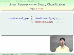 Linear Regression :: for Binary Classification @ Machine Learning Foundations (機器學習基石)