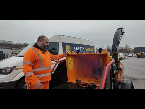 How the Safety Shield system works on a wood chipper