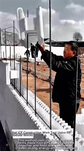 Wall ICF Construction Work Tool Using EPS Modular Blocks #worktool