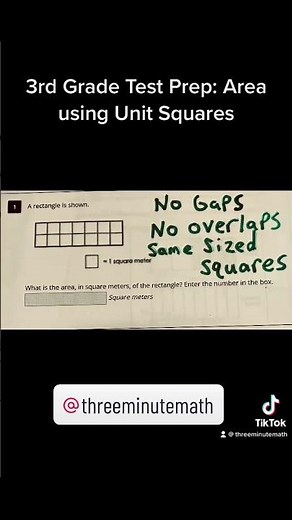 3rd Grade Test Prep: Area using Unit Squares