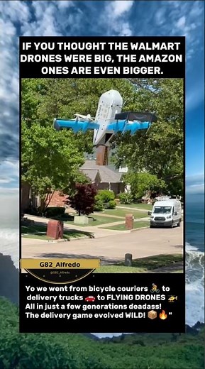 If you thought the Walmart drones were big, the Amazon ones are even bigger.