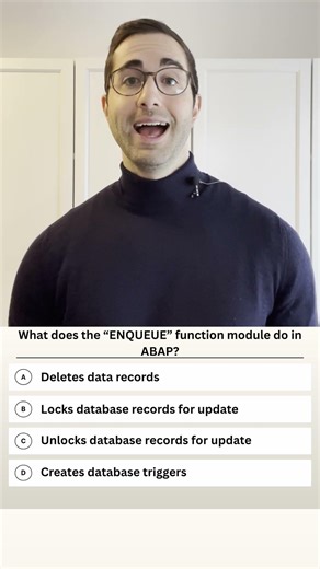 What does the “ENQUEUE” function module do in ABAP? - SAP Quiz