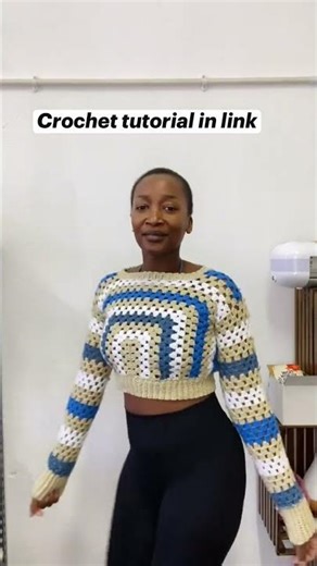 Crochet cropped sweater Tutorial #crochettutorial #crochetpattern