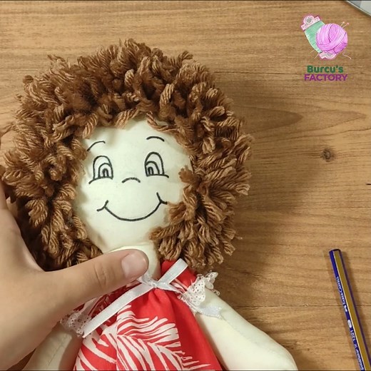 Part 3 - How to make rag doll's hair and face? | Burcu's Factory