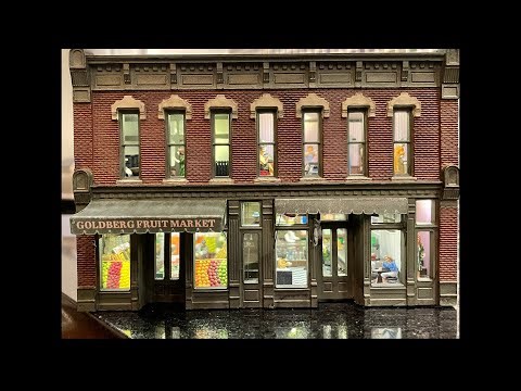 Interior Details for 1940s Fruit Market, Pharmacy, Salon & Detective Agency in HO Scale