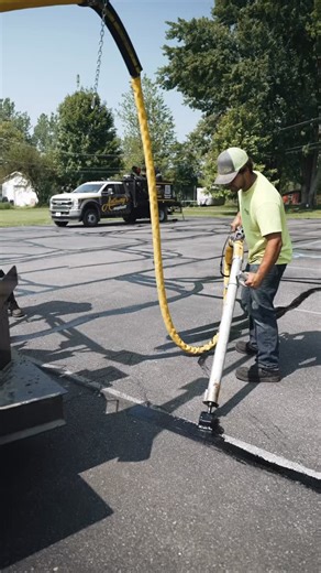 Fixing problems before they get dramatic. Because ignoring cracks never works. In asphalt or in life. #crackfilling #viral #asphalt | Anthony's Asphalt
