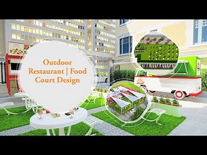 Outdoor Food Court Design | Restaurant & Food Truck Layout | 3D Architectural Visualization Services