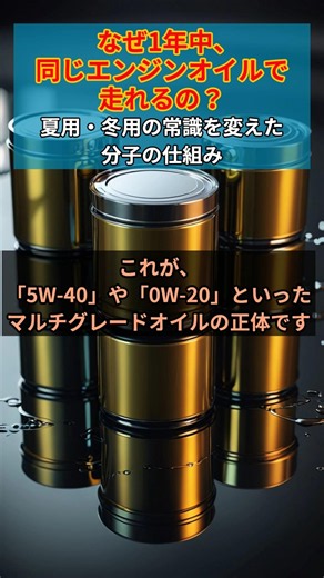 なぜ1年中、同じエンジンオイルで走れるの？夏用・冬用の常識を変えた添加剤の仕組み #shorts #エンジンオイルの仕組み #automobile