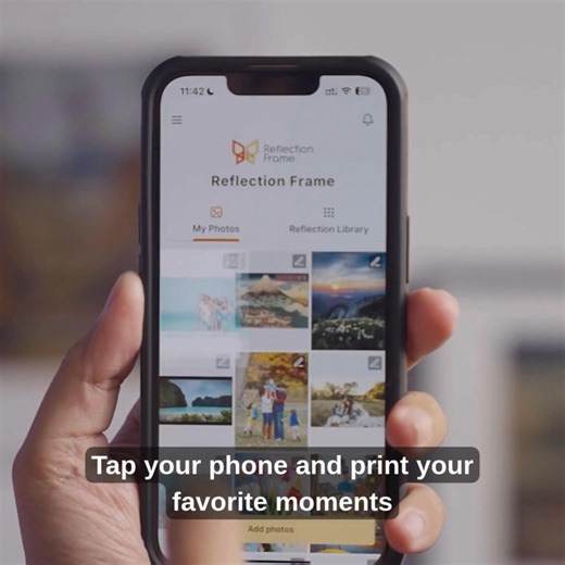 Reflection Frame is now available for preorder in the UK! Looks like a print. Works like magic. 🖼️ Meet the E-Paper Reflection Frame — no WiFi, no cords, just a tap from your phone. ✨ Holds over 1,000 memories on a single charge. 📦 We’re sold out — but preorders are open for UK Shipping this November. | Reflection Frame