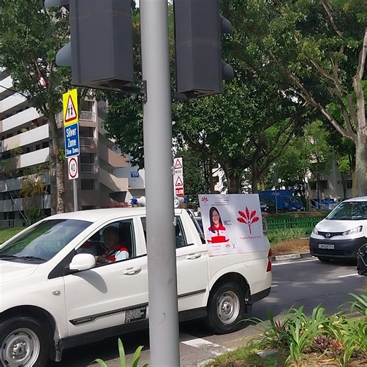 3.7K views · 35 reactions | Even though opposition's banner is slower , this is faster PSP Perambulating vehicle broadcasting vote for Dr Tan Cheng Bok | SG Warehouse Sale & Events | Facebook