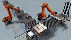 Get an idea of how KUKA.Sim allows you to simulate your box palletizing. | KUKA