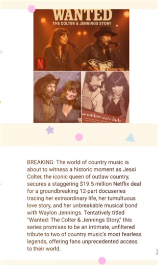 “Outlaw Royalty Reimagined: Jessi Colter and Waylon Jennings’ Untold Story Comes to Netflix”❤️❤️❤️ ▶️ 𝐂𝐥𝐢𝐜𝐤 𝐭𝐨 𝐩𝐥𝐚𝐲 𝐅𝐮𝐥𝐥 𝐕𝐢𝐝𝐞𝐨! https://timelessmusic.life/outlaw-royalty-reimagined-jessi-colter-and-waylon-jennings-untold-story-comes-to-netflix/ | Country Music News