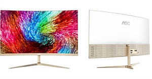 AOC's latest monitor has a textured gold plated design for your co-workers to look at