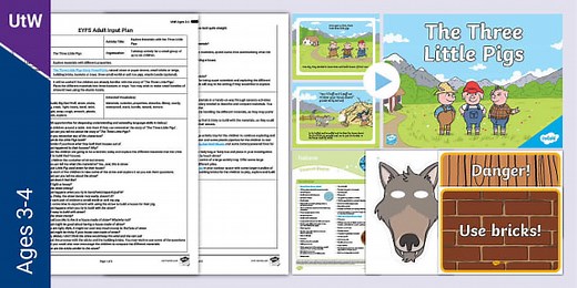 EYFS Explore Materials with The Three Little Pigs Adult Input Plan and Resource Pack