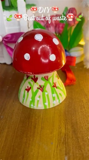 DIY LED Bulb Mushroom 🍄 #artshorts #shortsviral #diycrafts #craft #handmade #acrylicpainting #craft
