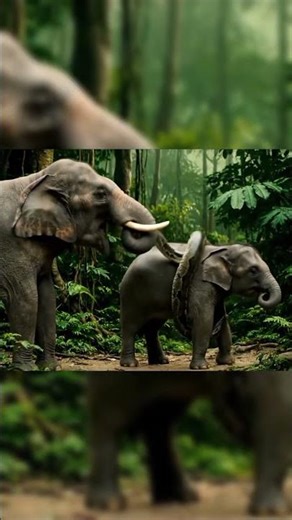 Mother Elephant Saves Her Baby from a Giant Snake | Realistic Jungle Scene