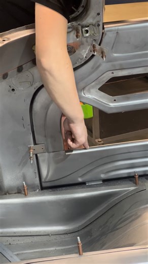 64 toyota stout on Instagram: "Hammerforming the corner pieces on the doors. Nice and simple plywood sandwich plates to replicate and reverse the 4 pieces. The bolts help locate the pieces and I rely on F clamping the assembly to the bench to sandwich the plates firmly together. They were then welded together using the @cigweldesab Revenge tig. Happy to be in partnership with these guys. I cleaned up the welds on the @machineryhouseau dolly stand, and dressed them back. Once the pieces were made