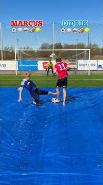 1v1 Slip and Slide Football Challenge ⚽️💦 #shorts