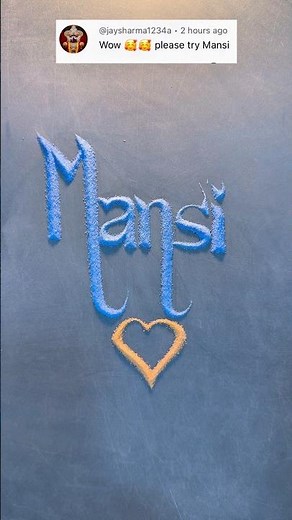 Mansi ❤️ Beautiful Sand Art Name Design | Name Writing in Sand #Shorts #Mansi #SandArt #NameArt