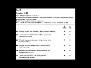 Listening B1, PET 1 for Schools, Test 2, Part 4