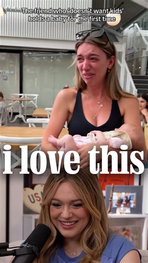 Isabel Brown on Instagram: "From “I never want to have a baby” to “I want immediate skin to skin contact” when holding a baby for the first time is peak girlhood 💕 Start bringing babies everywhere again!! We need more baby fever!"